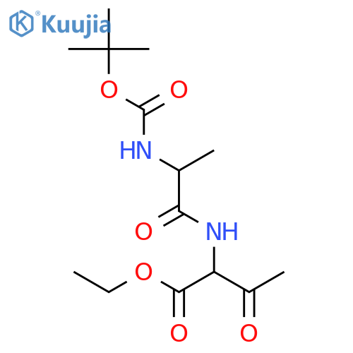 Ethyl 2-(2-((tert-butoxycarbonyl)amino)propanamido)-3-oxobutanoate structure