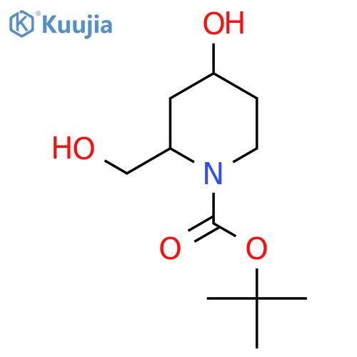 tert-butyl 4-hydroxy-2-(hydroxymethyl)piperidine-1-carboxylate structure
