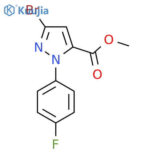 methyl 3-bromo-1-(4-fluorophenyl)-1H-pyrazole-5-carboxylate structure