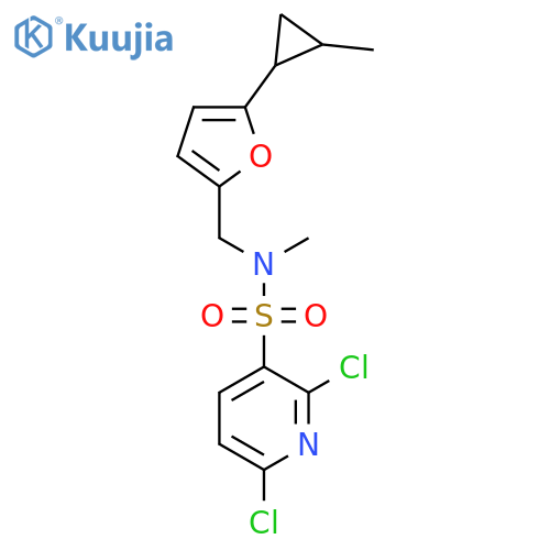 2,6-dichloro-N-methyl-N-{[5-(2-methylcyclopropyl)furan-2-yl]methyl}pyridine-3-sulfonamide structure