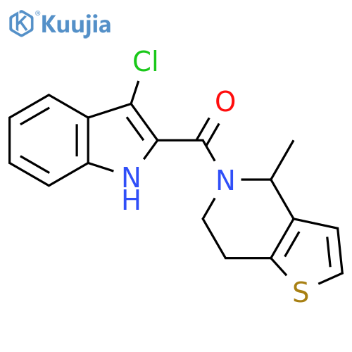 3-chloro-2-{4-methyl-4H,5H,6H,7H-thieno3,2-cpyridine-5-carbonyl}-1H-indole structure