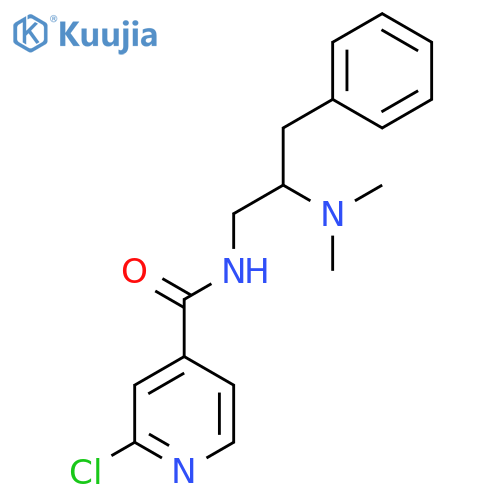 2-chloro-N-[2-(dimethylamino)-3-phenylpropyl]pyridine-4-carboxamide structure