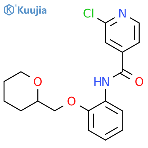 2-chloro-N-{2-[(oxan-2-yl)methoxy]phenyl}pyridine-4-carboxamide structure
