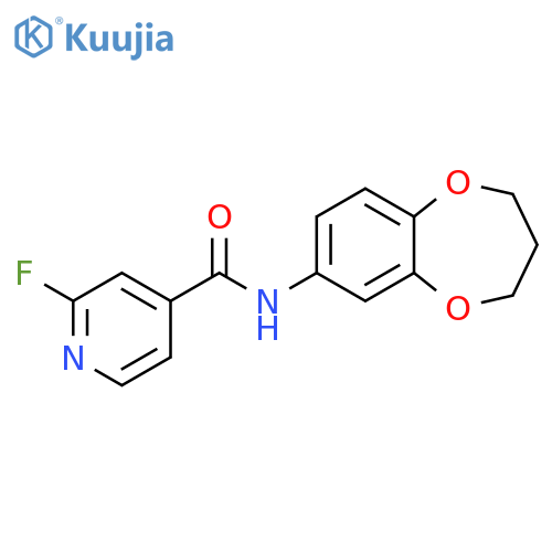 N-(3,4-Dihydro-2H-1,5-benzodioxepin-7-yl)-2-fluoro-4-pyridinecarboxamide structure