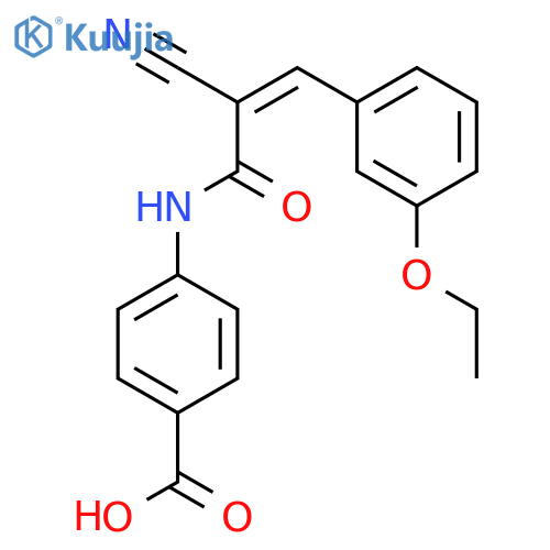 4-[[(Z)-2-cyano-3-(3-ethoxyphenyl)prop-2-enoyl]amino]benzoic acid structure