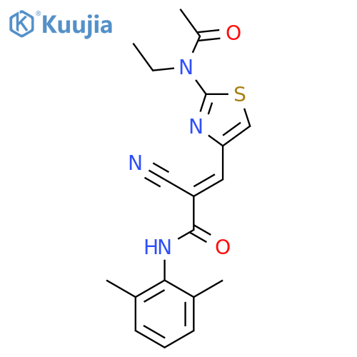 2-cyano-N-(2,6-dimethylphenyl)-3-[2-(N-ethylacetamido)-1,3-thiazol-4-yl]prop-2-enamide structure