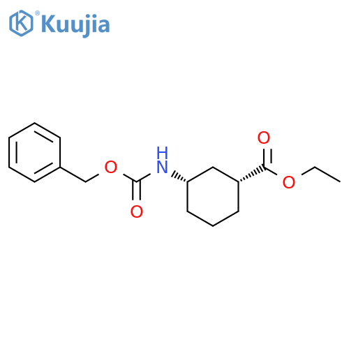 Cyclohexanecarboxylic acid, 3-[[(phenylmethoxy)carbonyl]amino]-, ethyl ester, (1R,3S)- structure