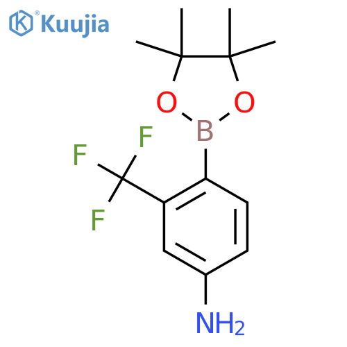 4-(4,4,5,5-tetramethyl-1,3,2-dioxaborolan-2-yl)-3-(trifluoromethyl)benzenamine structure