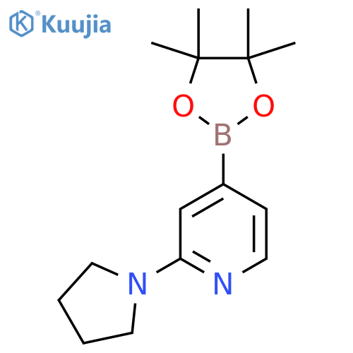 2-(Pyrrolidin-1-yl)-4-(4,4,5,5-tetramethyl-1,3,2-dioxaborolan-2-yl)pyridine structure