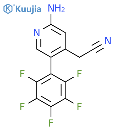 2-Amino-5-(perfluorophenyl)pyridine-4-acetonitrile structure