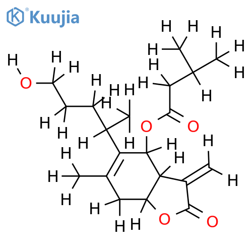 6alpha-isovaleryloxy-1-hydroxy-4alphaH-1,10-secoeudesma-5(10),11(13)-dien-12,8beta-olide structure