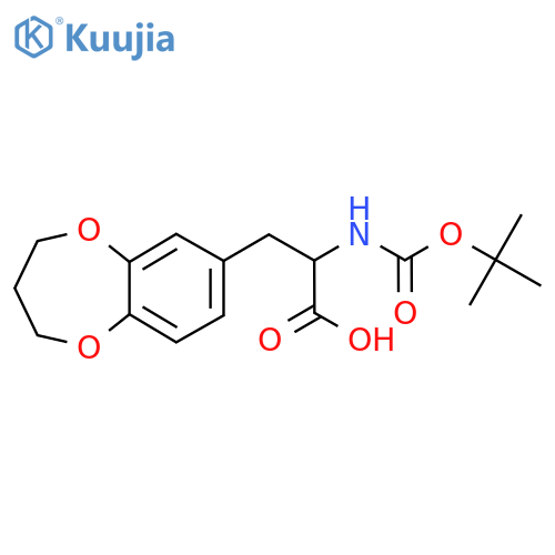2-{(tert-butoxy)carbonylamino}-3-(3,4-dihydro-2H-1,5-benzodioxepin-7-yl)propanoic acid structure