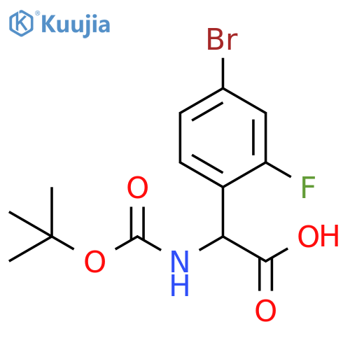 Benzeneacetic acid, 4-bromo-α-[[(1,1-dimethylethoxy)carbonyl]amino]-2-fluoro- structure