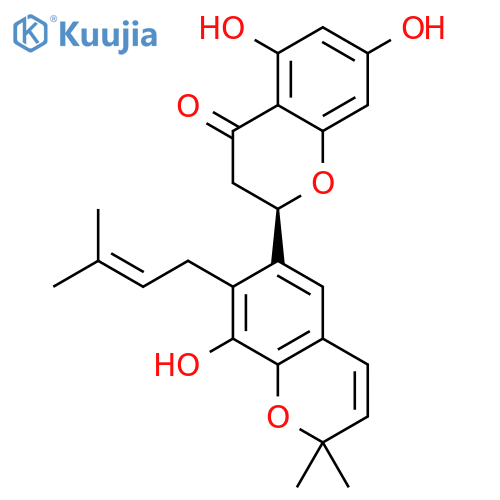 [2,6'-Bi-2H-1-benzopyran]-4(3H)-one,5,7,8'-trihydroxy-2',2'-dimethyl-7'-(3-methyl-2-buten-1-yl)-, (2R)- structure