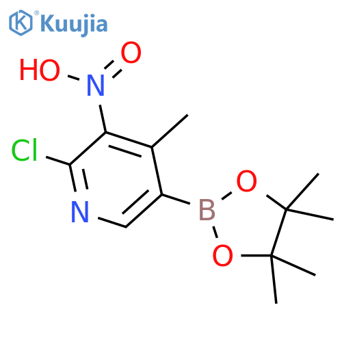 2-Chloro-4-methyl-3-nitro-5-(4,4,5,5-tetramethyl-1,3,2-dioxaborolan-2-yl)pyridine structure