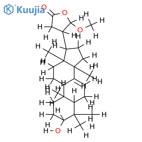 3alpha-hydroxy-21alpha-methoxy-24,25,26,27-tetranortirucall-7-ene-23(21)-lactone structure