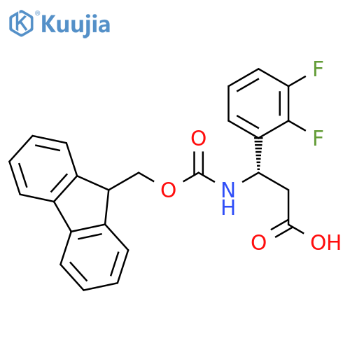 (3S)-3-(2,3-difluorophenyl)-3-({(9H-fluoren-9-yl)methoxycarbonyl}amino)propanoic acid structure