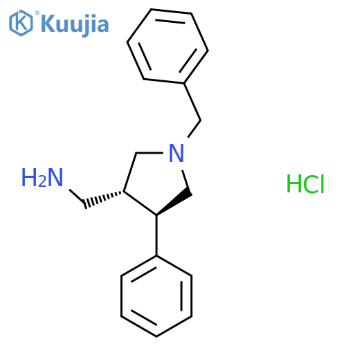 (3R,4R)-1-benzyl-4-phenylpyrrolidin-3-ylmethanamine hydrochloride structure