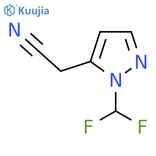 2-1-(difluoromethyl)-1H-pyrazol-5-ylacetonitrile structure