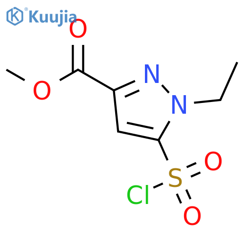 Methyl 5-(chlorosulfonyl)-1-ethyl-1H-pyrazole-3-carboxylate structure