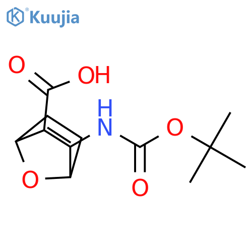 3-[(tert-Butoxycarbonyl)amino]-7-oxabicyclo[2.2.1]hept-5-ene-2-carboxylic acid structure