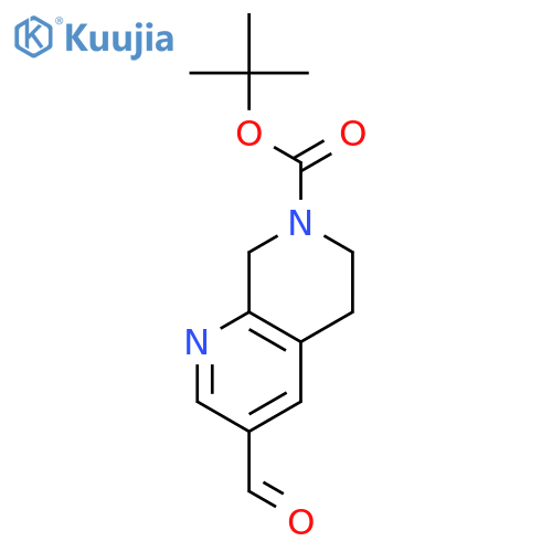 Tert-butyl 3-formyl-5,8-dihydro-1,7-naphthyridine-7(6H)-carboxylate structure