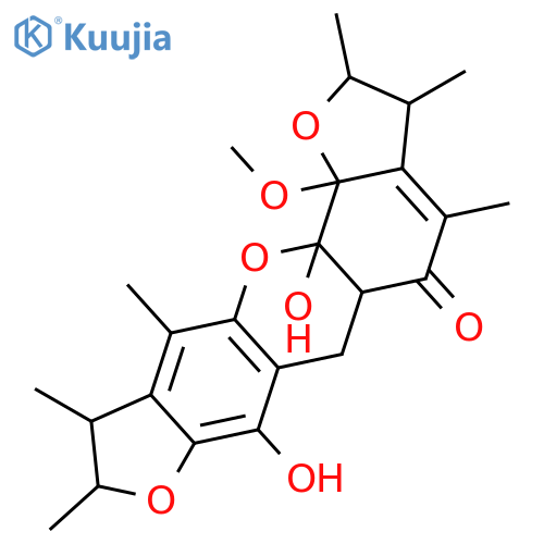 (2R,3S,5aS,9R,10S,12aR,12bR)-2,3,5a,6,9,10,12a,12b-octahydro-7,12a-dihydroxy-12b-methoxy-2,3,4,9,10,11-hexamethyl-5H-difuro[2,3-b:2',3'-h]xanthen-5-one structure