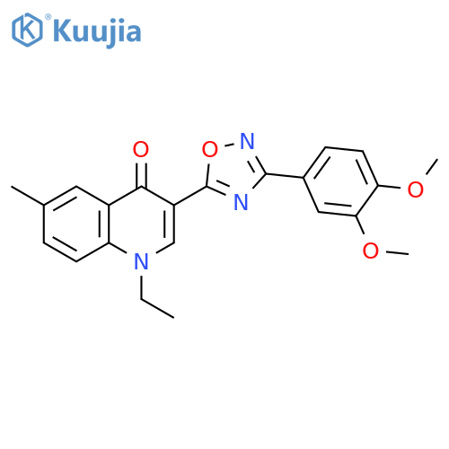 3-[3-(3,4-dimethoxyphenyl)-1,2,4-oxadiazol-5-yl]-1-ethyl-6-methyl-1,4-dihydroquinolin-4-one structure
