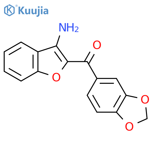 2-(2H-1,3-benzodioxole-5-carbonyl)-1-benzofuran-3-amine structure