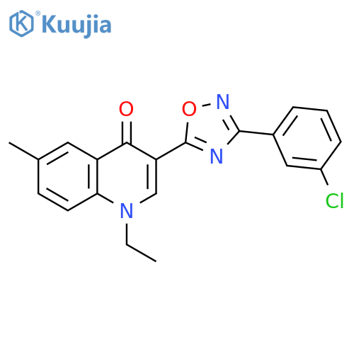3-[3-(3-chlorophenyl)-1,2,4-oxadiazol-5-yl]-1-ethyl-6-methyl-1,4-dihydroquinolin-4-one structure