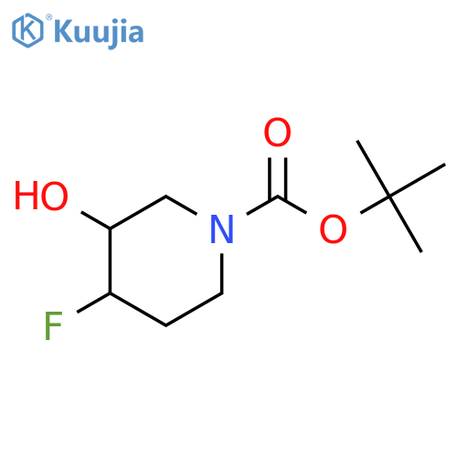 tert-Butyl 4-fluoro-3-hydroxypiperidine-1-carboxylate structure