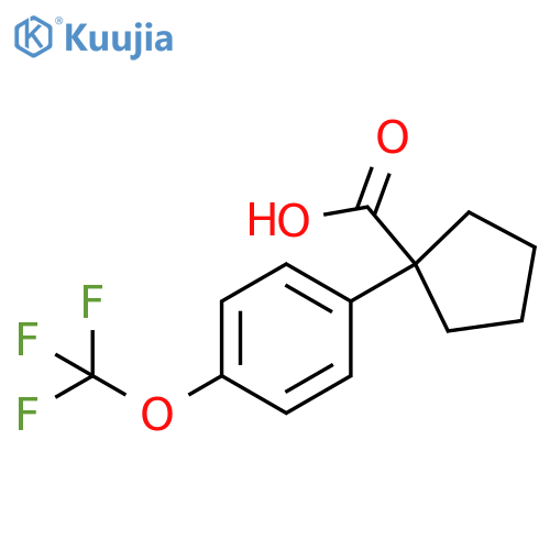 1-4-(trifluoromethoxy)phenylcyclopentane-1-carboxylic acid structure