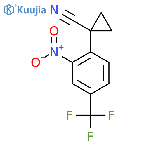 1-2-nitro-4-(trifluoromethyl)phenylcyclopropane-1-carbonitrile structure