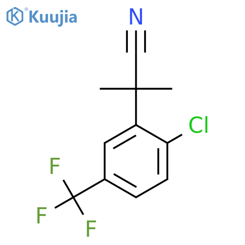 2-2-chloro-5-(trifluoromethyl)phenyl-2-methylpropanenitrile structure