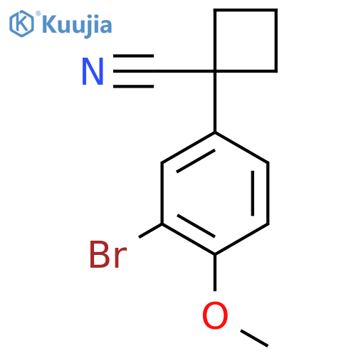 1-(3-bromo-4-methoxyphenyl)cyclobutane-1-carbonitrile structure