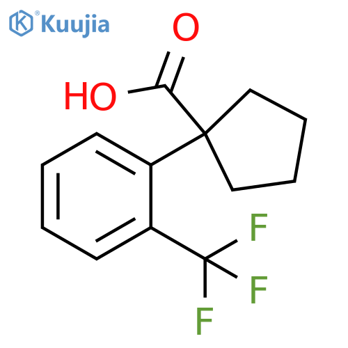 1-2-(trifluoromethyl)phenylcyclopentane-1-carboxylic acid structure