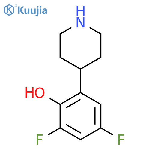 2,4-difluoro-6-(piperidin-4-yl)phenol structure
