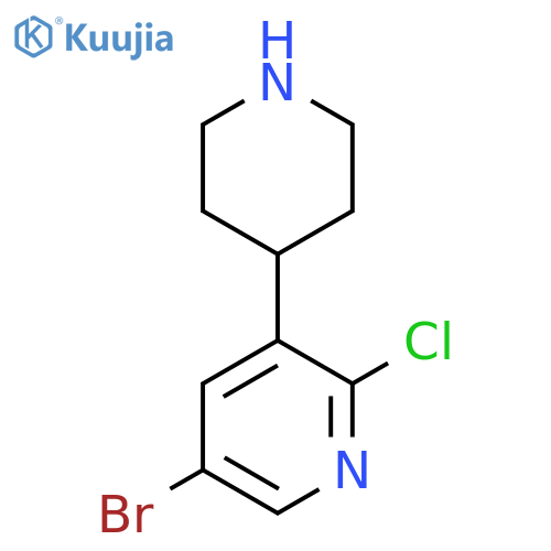5-bromo-2-chloro-3-(piperidin-4-yl)pyridine structure
