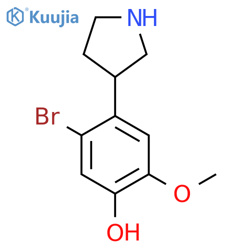 5-bromo-2-methoxy-4-(pyrrolidin-3-yl)phenol structure