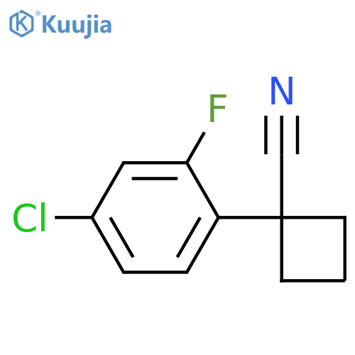 1-(4-chloro-2-fluorophenyl)cyclobutane-1-carbonitrile structure