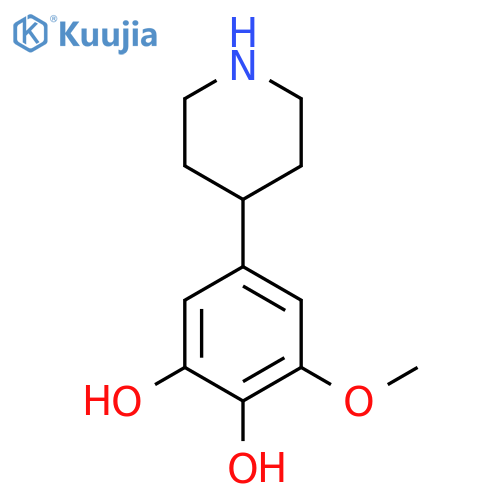 3-methoxy-5-(piperidin-4-yl)benzene-1,2-diol structure