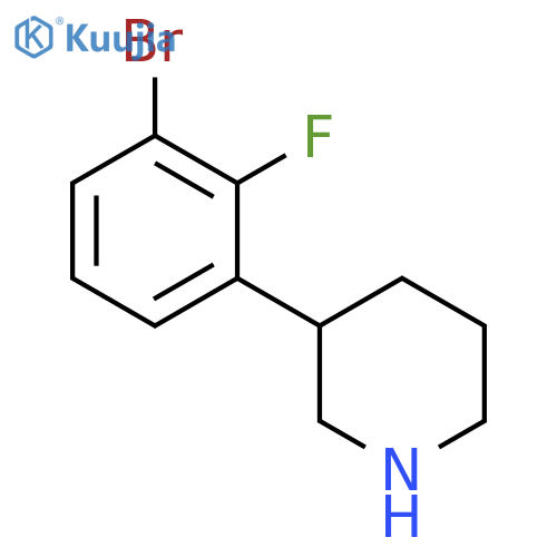 3-(3-bromo-2-fluorophenyl)piperidine structure