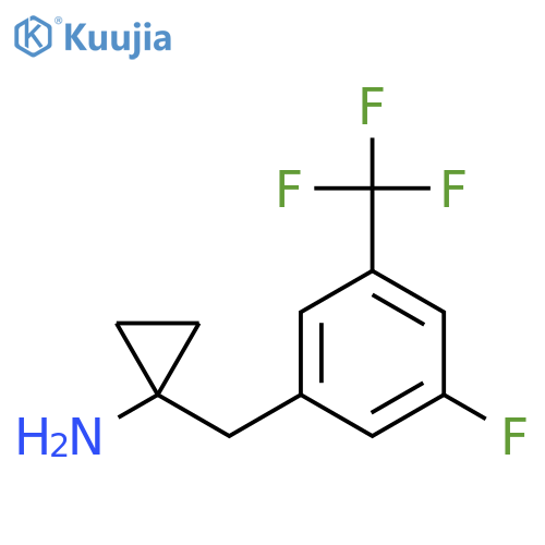 1-{3-fluoro-5-(trifluoromethyl)phenylmethyl}cyclopropan-1-amine structure