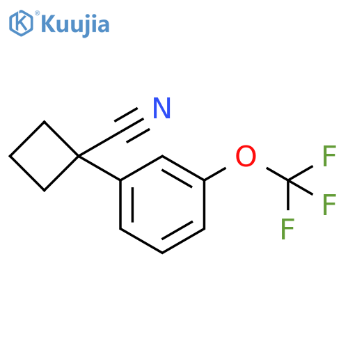 1-3-(trifluoromethoxy)phenylcyclobutane-1-carbonitrile structure