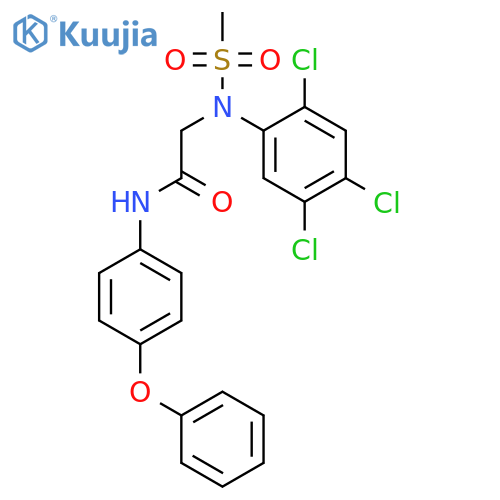 N~2~-(methylsulfonyl)-N-(4-phenoxyphenyl)-N~2~-(2,4,5-trichlorophenyl)glyci namide structure