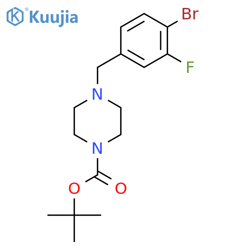 tert-butyl 4-(4-bromo-3-fluorophenyl)methylpiperazine-1-carboxylate structure