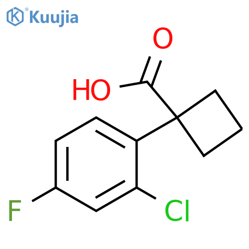 1-(2-chloro-4-fluorophenyl)cyclobutane-1-carboxylic acid structure