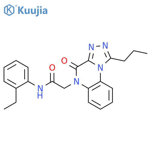 N-(2-ethylphenyl)-2-{4-oxo-1-propyl-4H,5H-[1,2,4]triazolo[4,3-a]quinoxalin-5-yl}acetamide structure