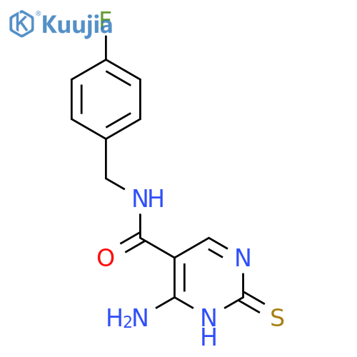 4-amino-N-(4-fluorobenzyl)-2-mercaptopyrimidine-5-carboxamide structure