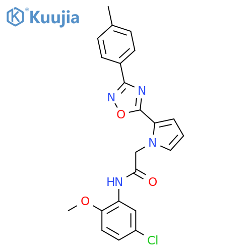 N-(5-chloro-2-methoxyphenyl)-2-{2-[3-(4-methylphenyl)-1,2,4-oxadiazol-5-yl]-1H-pyrrol-1-yl}acetamide structure